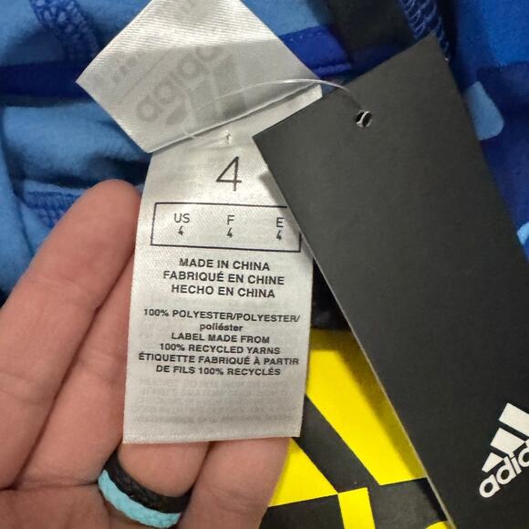 Adidas Boys 2-Piece Hoodie & Jogger Pants Set Size 4 Blue Camo Black NWT - Picture 5 of 8